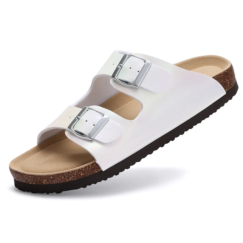 Women Comfortable Summer Beach Slippers With Double Buckle