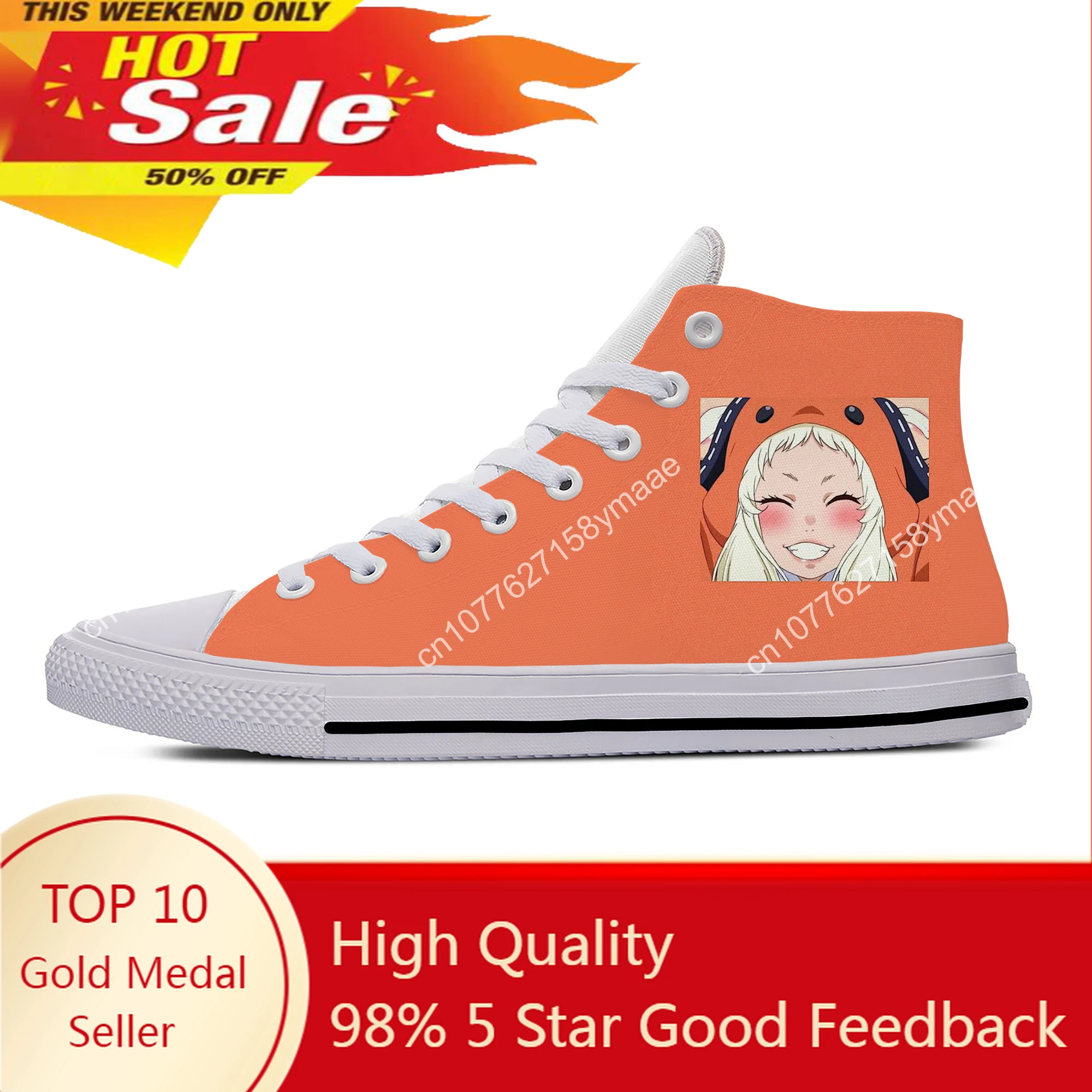 

Японские Аниме Манга Yomozuki Runa Kakegurui милые повседневные тканевые туфли высокие Легкие дышащие кроссовки с 3D принтом для мужчин и женщин