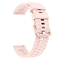 Silicone Rose Gold Buckle Fashion Band, Universal 18mm Strap for 18mm Universal (Pink)