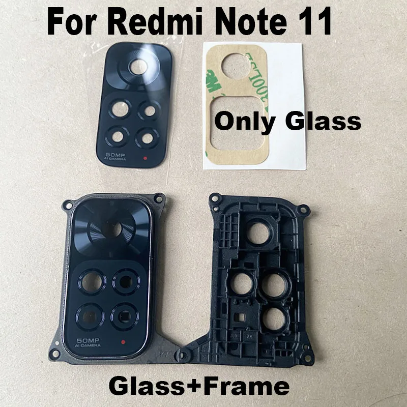 

Original For Xiaomi Redmi Note 11 Back Camera Lens Rear Glass With Frame Cover 4G Global 2201117TG 2201117TI 2201117TY 2201117TL