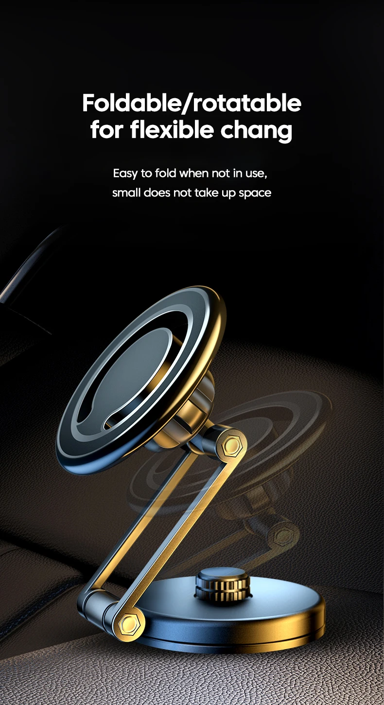 720° Rotate Magnetic Car Cell Phone Holder Magnet Mouth For iPhone 14 13 12 Pro MagSafe Car Holder Stand Smartphone GPS Bracket