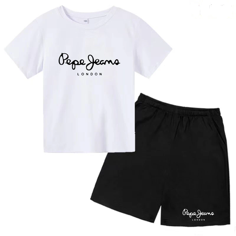 

Kids T Shirt Summer Glamour Top + Shorts 2P Boys Girls Toddler 3-12Y Birthday Gift Beauty Girls Brand Sports Jogging Casual Set