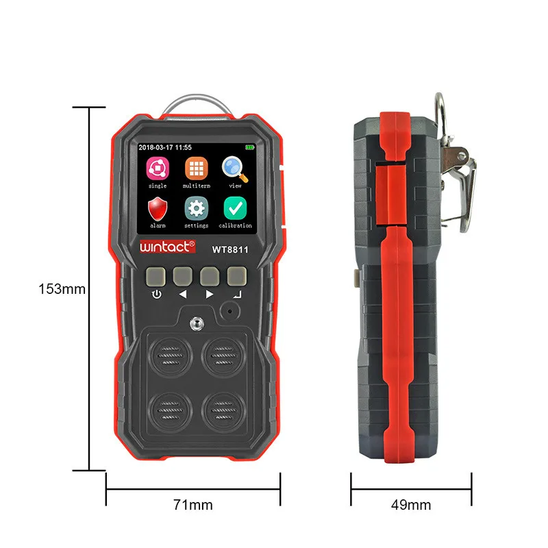 

Portable Gas Detector Four In One Combustible Gas + Oxygen + Carbon Monoxide + Hydrogen Sulfide Detector (LEL + O2 + CO + H2S)