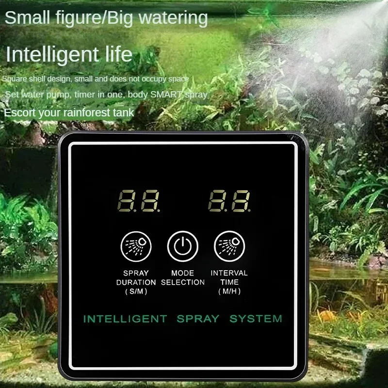 Intelligent Automatic Reptile Fogger Touch Screen Sprinkler Control Electronic Humidifier Timer Mist Rainforest Spray System Set