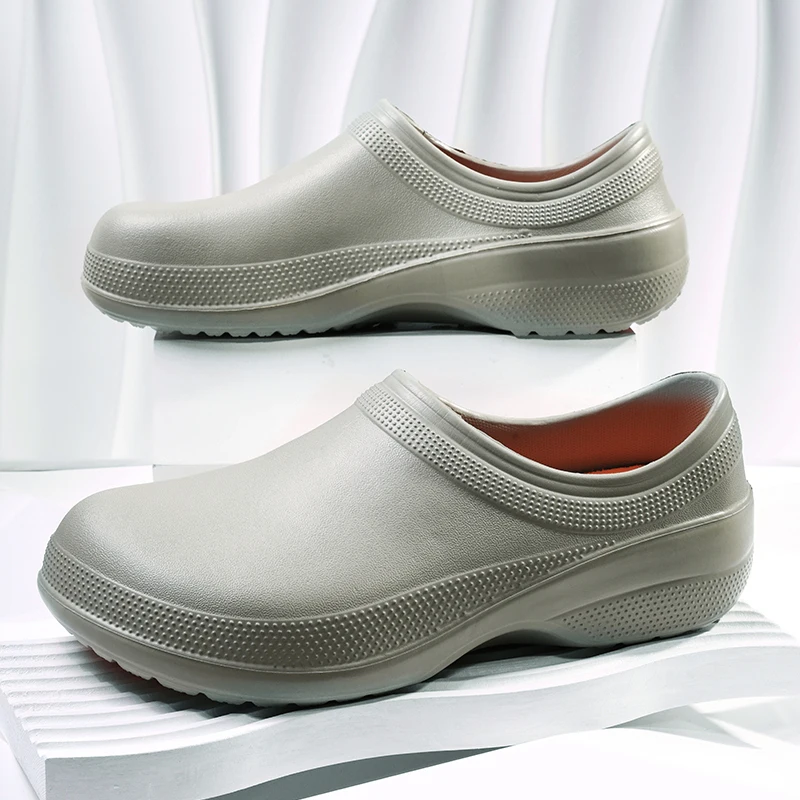 2025 Men Women EVA Chef Shoes Non-slip Waterproof Oil-proof Shoes Comfortable Workers Slippers Outdoor Fishing Size 36-45