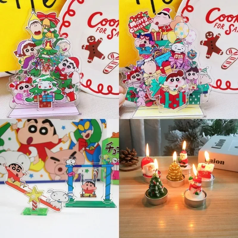 

Crayon Shin-chan Christmas Combination Decoration Stand DIY Combination Ornaments Christmas Candles Atmosphere Props Gift