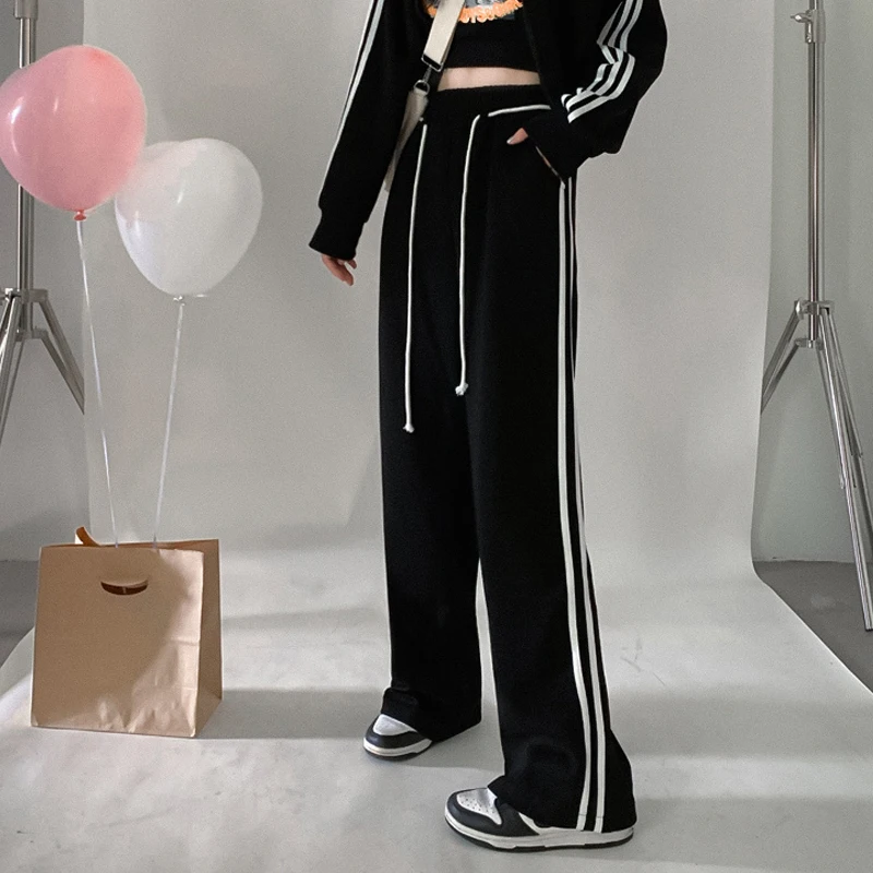 Women's Clothing Spring Autumn Trendy High Street Harajuku Y2K Pants Casual Sports Joggers Straight Trousers Wide Leg Sweatpants