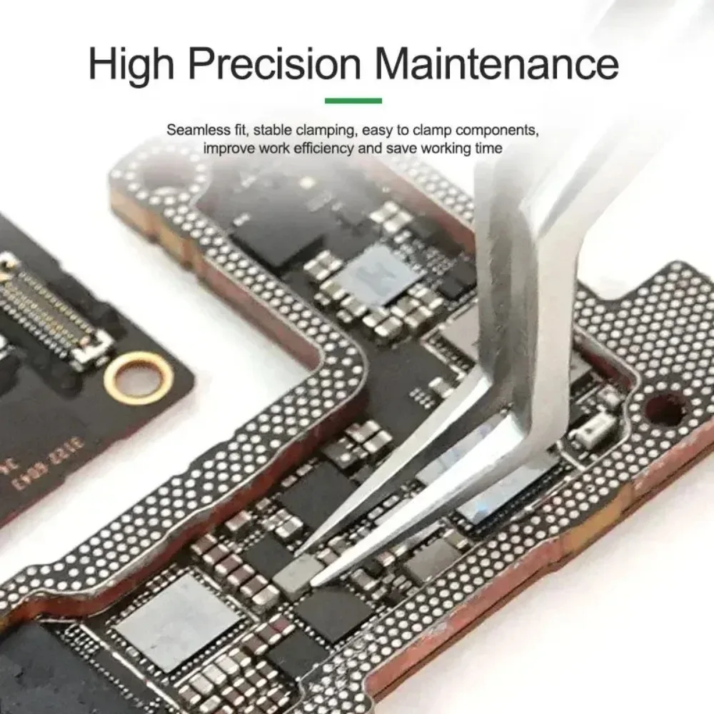 Precision Tweezers ST-20 Curved Tips Chip Tin Placement Positioning for Mobile Phone Circuit Board Repair