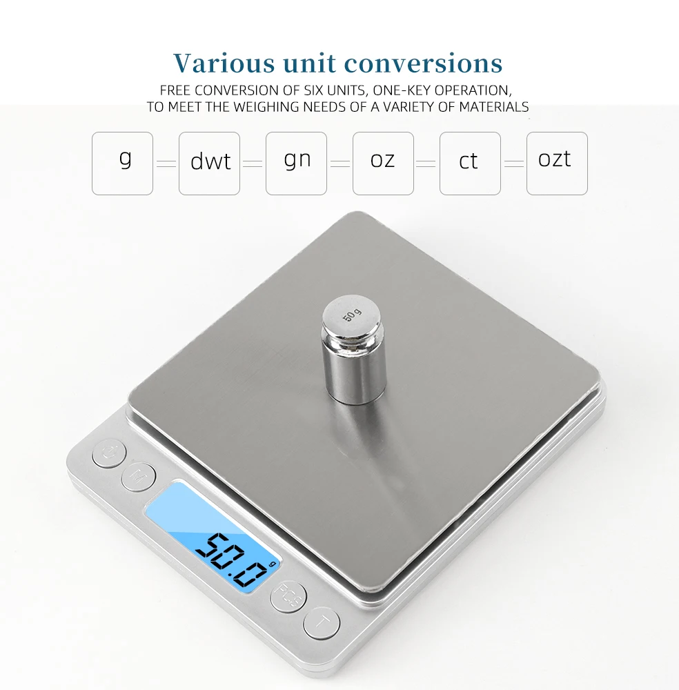 Description Picture 4 of item3Kg/500G 0.01g Digital Kitchen Scale Precision Scales Jewelry Weighing For Food Diet Postal Balance Measuring LCD Electronic