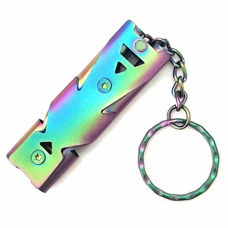 

Stainless Steel Whistle Double Tube High-decibel Technology EDC Outdoor Life-saving High-frequency Referee Training Tool Whistle