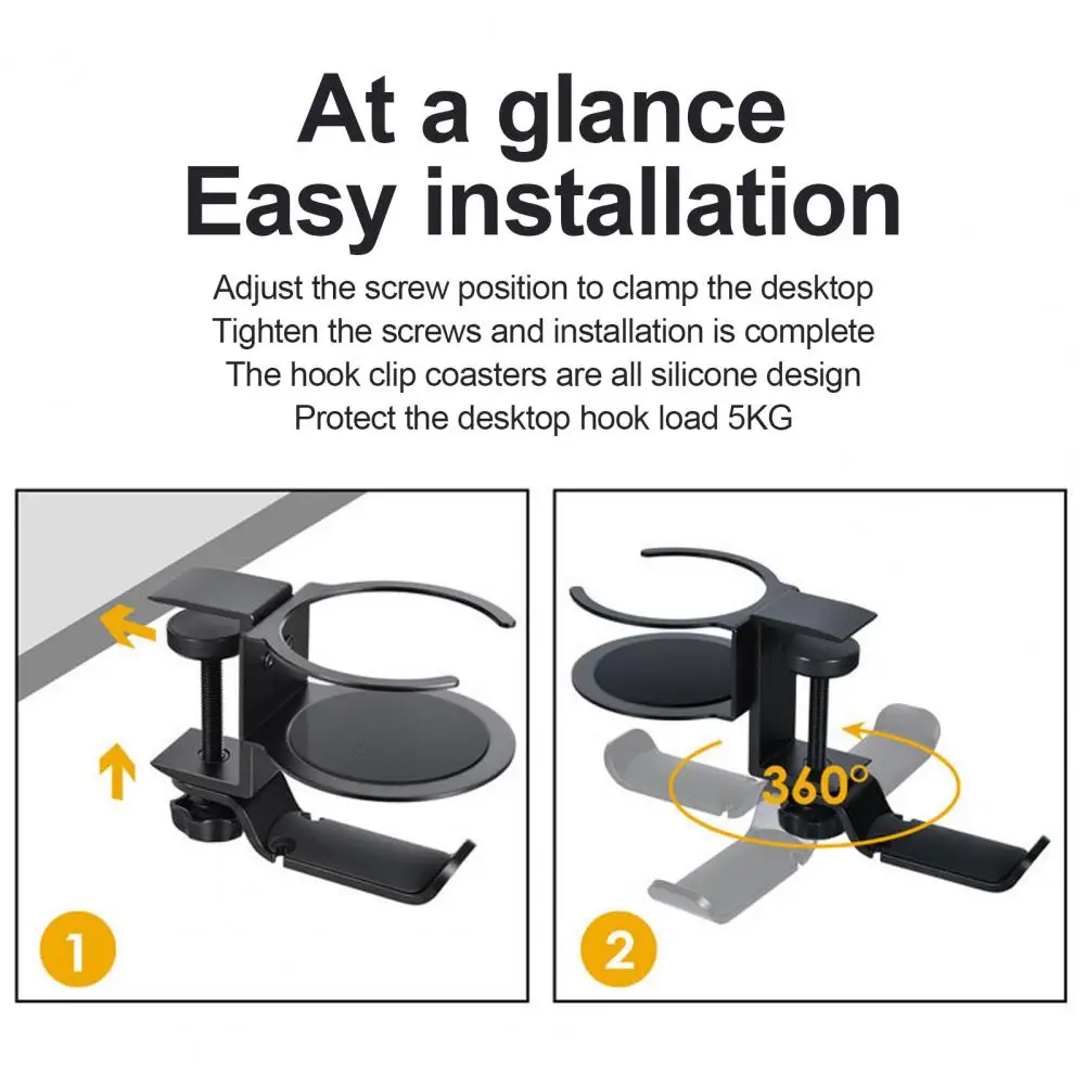 Cup Stand 2 in 1 Gaming Headset Stand Novel Portable Durable Coffee Cup Rack 1 Set cup storage holder