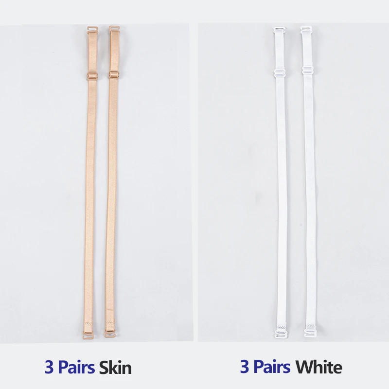 6Pair 1.1cm Width Women Bra Straps Slip Resistant Lingerie Double Shoulder Elastic Brassiere Solid Bra Strap Accessories