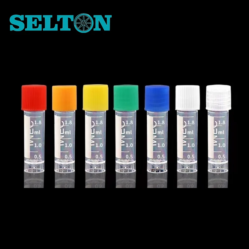 25/50/100Pcs Laboratory 1.8ml 2ml Plastic Freezer Tube Cryovial With Silicone Gasket With Screw Cap