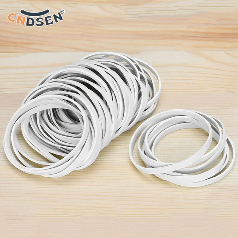 

50/100Pcs White Rubber Elastic Bands Heavy Duty Thick Wide Strong Rubber Bands Diameter 15-60mm