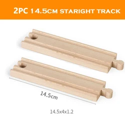 Wooden Train Track Racing Set with Accessories (2pc long track)