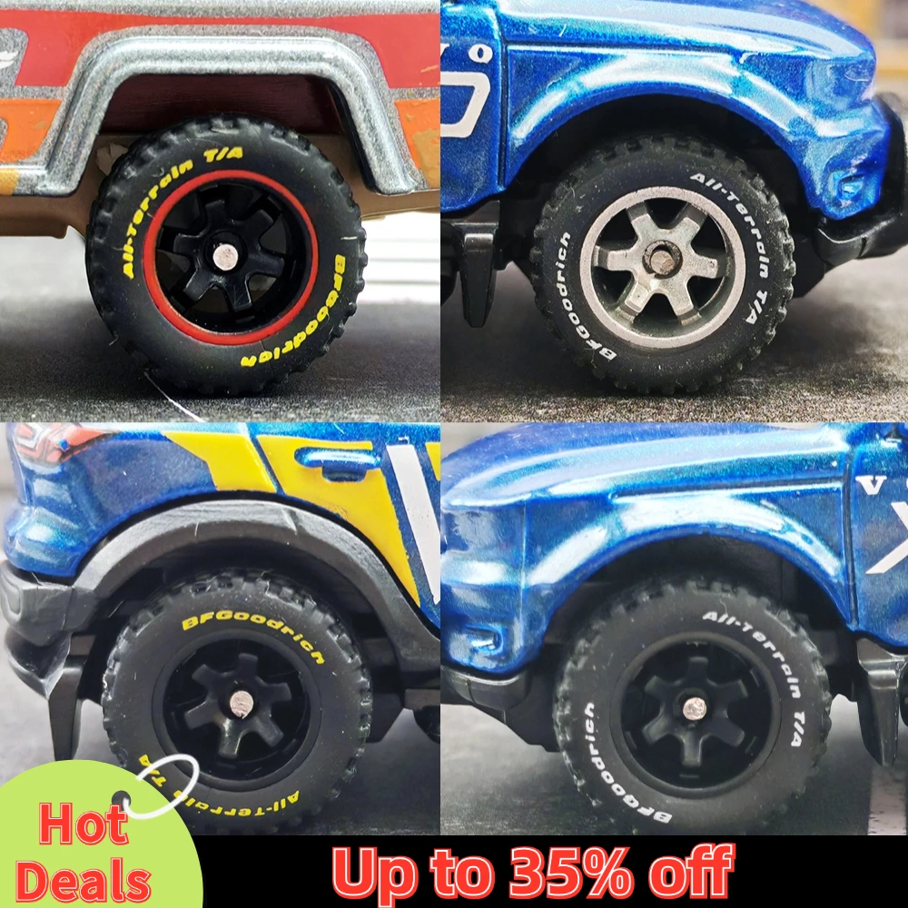 1/64 14mm Rubber Tires Tyre band letter & Diecast Car Wheels for 1:64 For Off-Road Dedicated to Pickup Trucks,Large Sedan(1 Set) 3