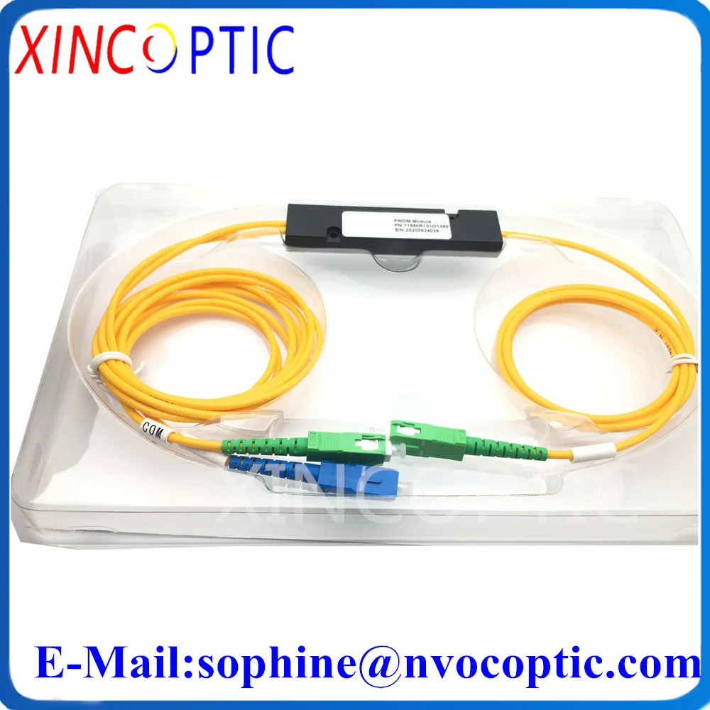 

1*2 ABS Box FWDM Fiber Module 2.0mm 1M Optical Wavelength Division Multiplexer With 1490/1310-SC/UPC,COM-SC/APC,1550nm-SC