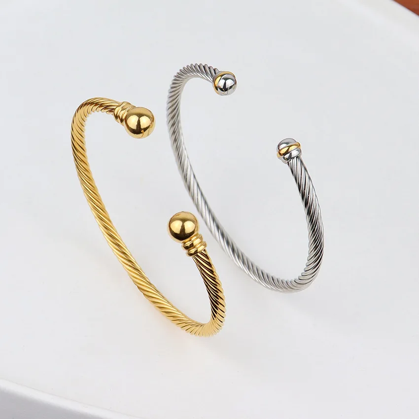 CUFELMU Gold Open Cuff Bangle Bracelet For Women – Chunky Twisted Design, Adjustable, Gold Plated Copper