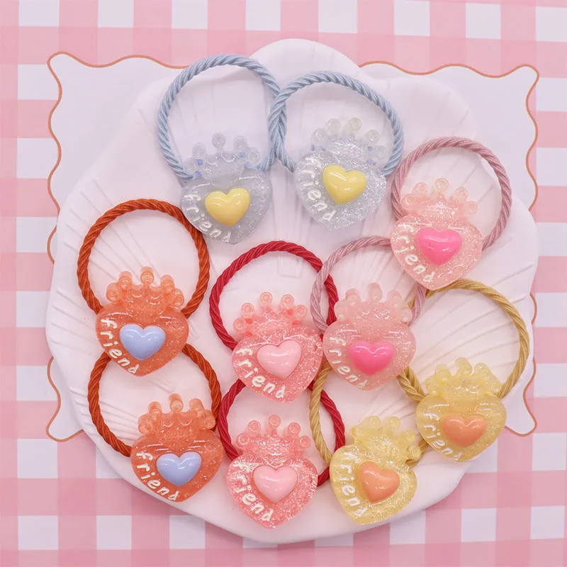 

10 шт./набор, резинки для волос в вечерние сердца