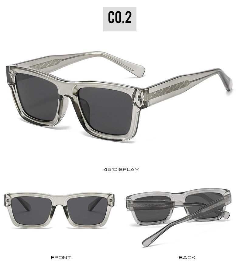 Quadratische Retro-Sonnenbrille für Damen, modische übergroße Rahmen, UV-Schutz, Tempelnadel-Stil, polarisierte Gläser, geeignet für S – Detail 6