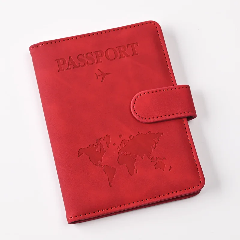 Personalized PU Leather Passport Cover with Name for Couples – Travel Accessories