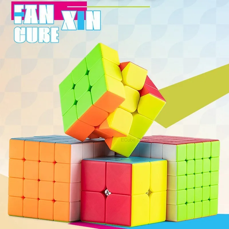 

[ECube] FanXin 2x2 3x3 4x4 5x5 магический бесклейкий 3-слойный скоростной магический куб профессиональные головоломки игрушки для детей