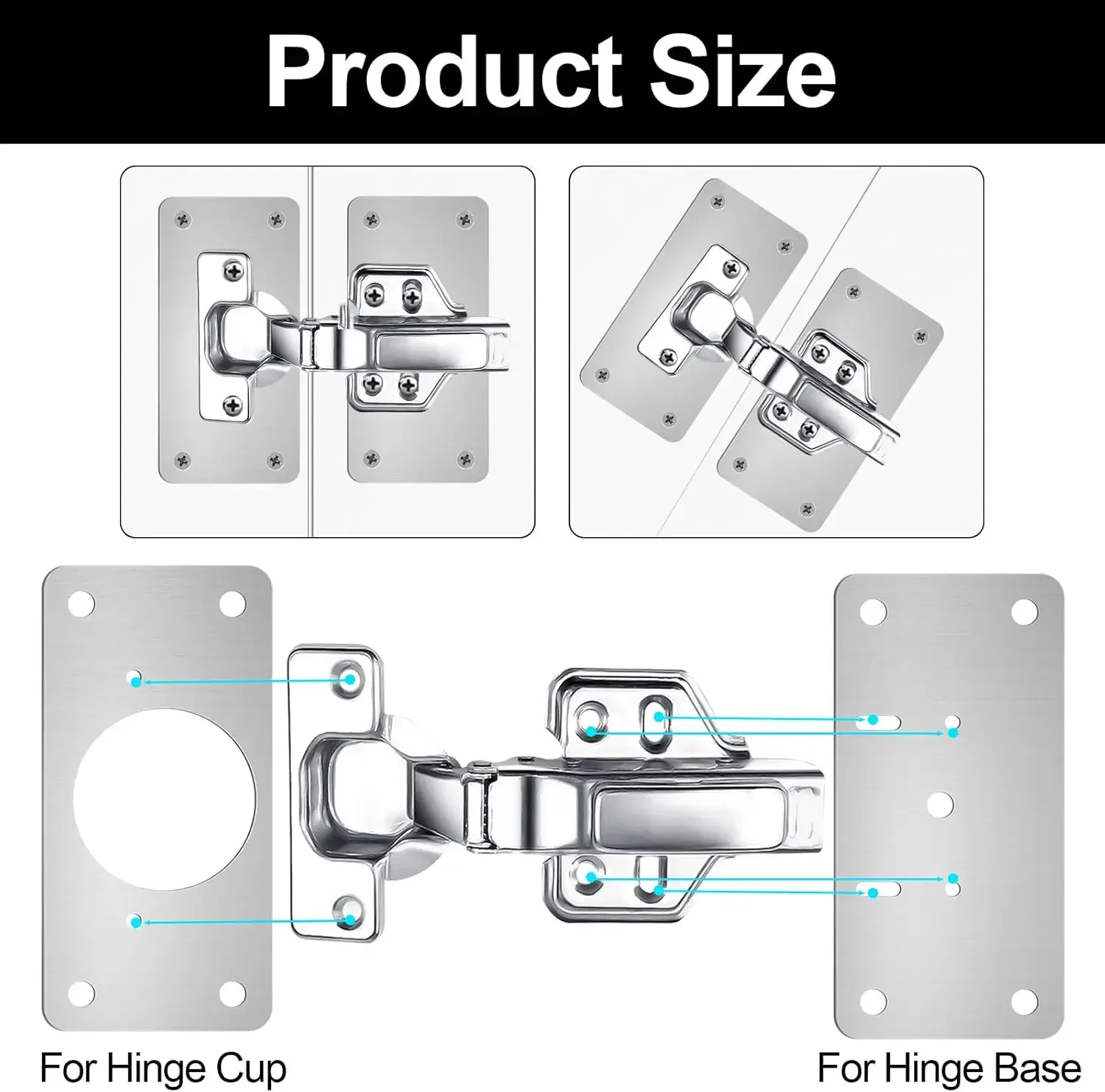 Stainless Steel Hinges Door Hinges Hinge Repair Plates Stainless Steel Hinge Fixing Plates Kit Kitchen Cabinet Cupboard Door Hinge Mounting Repair Plate Furniture Hardware Accessories