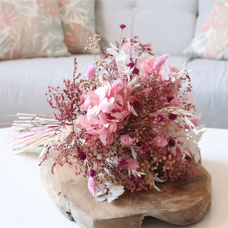 New Product 30CM Boho Mix Dried Flower Small Bouquet Customized Dried Flower Bouquet for Valentine Gift Living Room Decoration