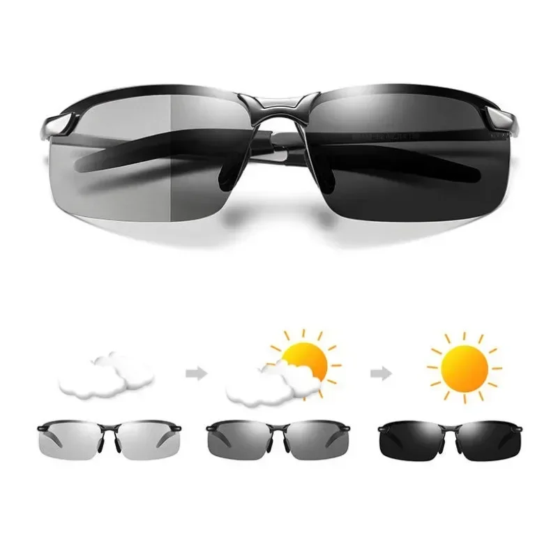 Men's Driving Color Changing Sunglasses Fishing Cycling Polarized Goggles Outdoor Day and Night Driving Polarized Sunglasses