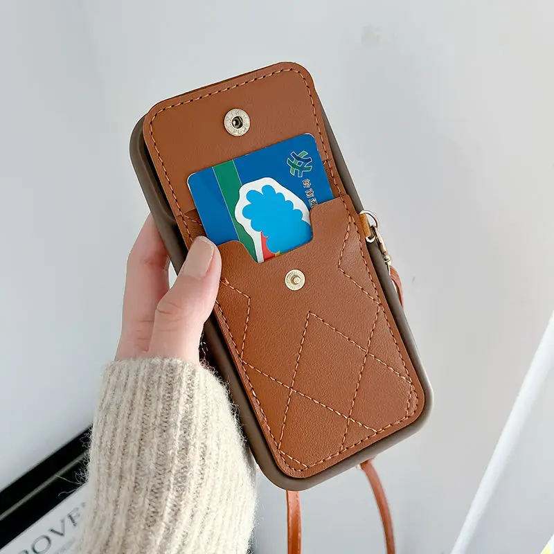 Crossbody Strap Lanyard Wallet Card Phone Case