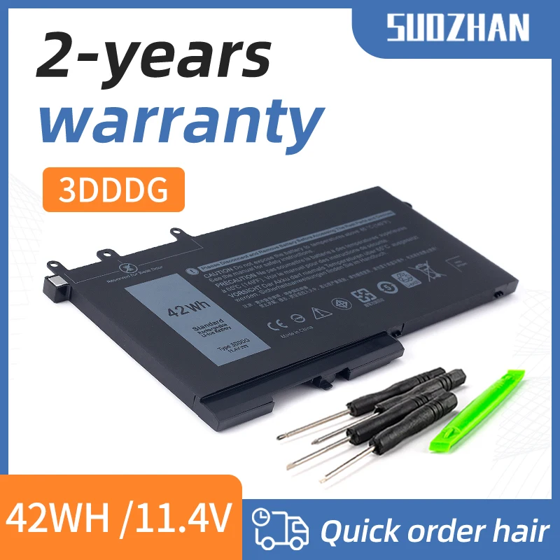 

SUOZHAN New 3DDDG 11.4V 42WH Laptop Battery For Dell Latitude 5280 5288 5480 5580 5490 5590 5491 5591 5495 5488 M3520 M3530 Seri