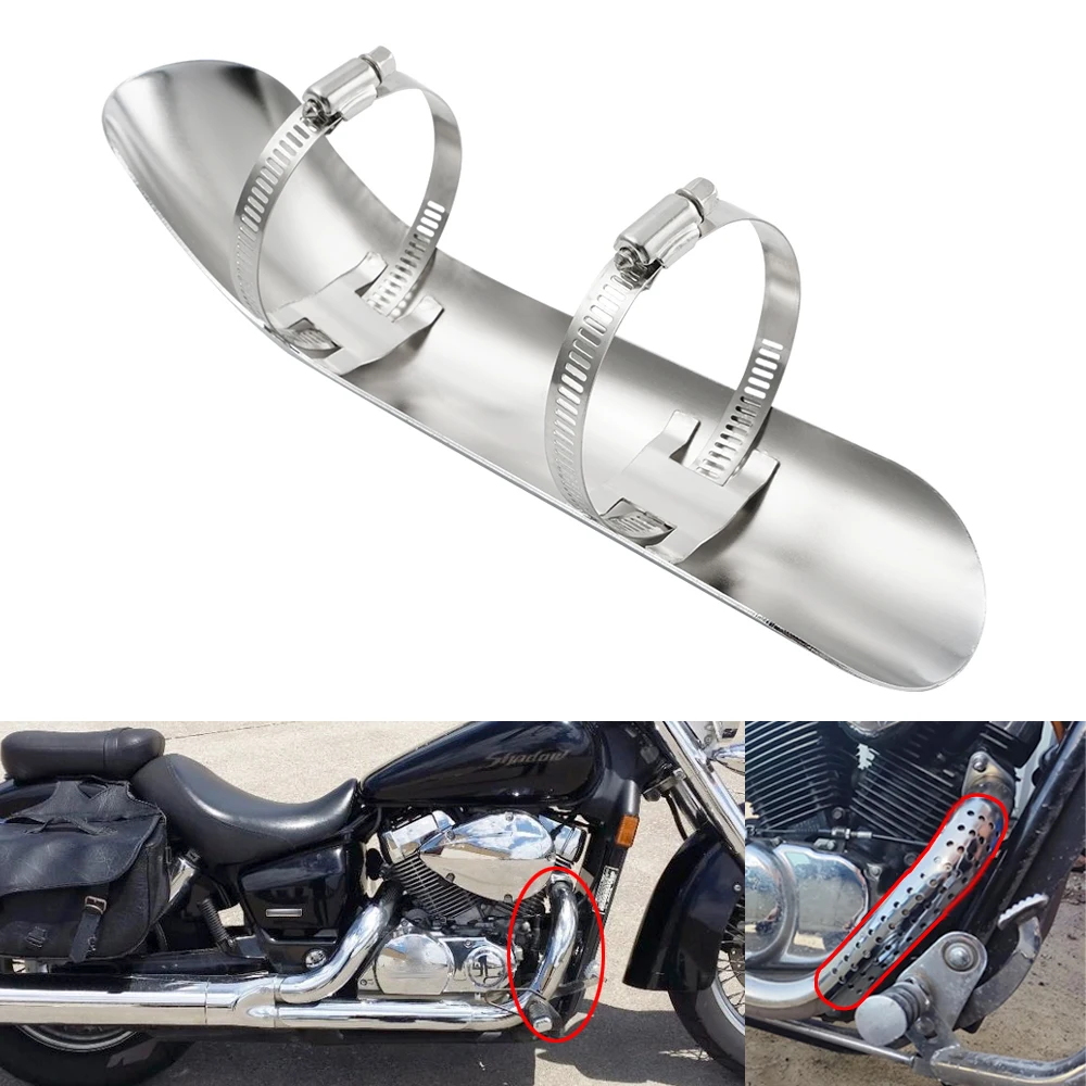 Para 2001-2009 12-13 Honda Shadow 750 Spirit cubierta de protección térmica de  tubo de escape curvo cromado para Shadow 750 Aero 2004-2009 2011-2013 -  AliExpress, image size:1000x1000