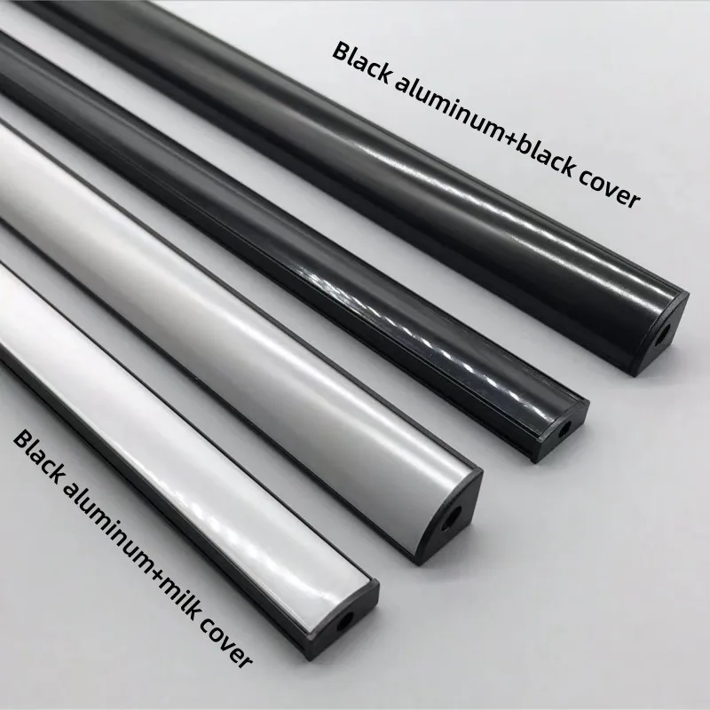 LED Aluminum Profile 2-30 Pieces/Pack Black Cover 0.5m/Piece U/V Shape Suitable For 8-12mm LED Light Strip Housing Channel led light led aluminum channel