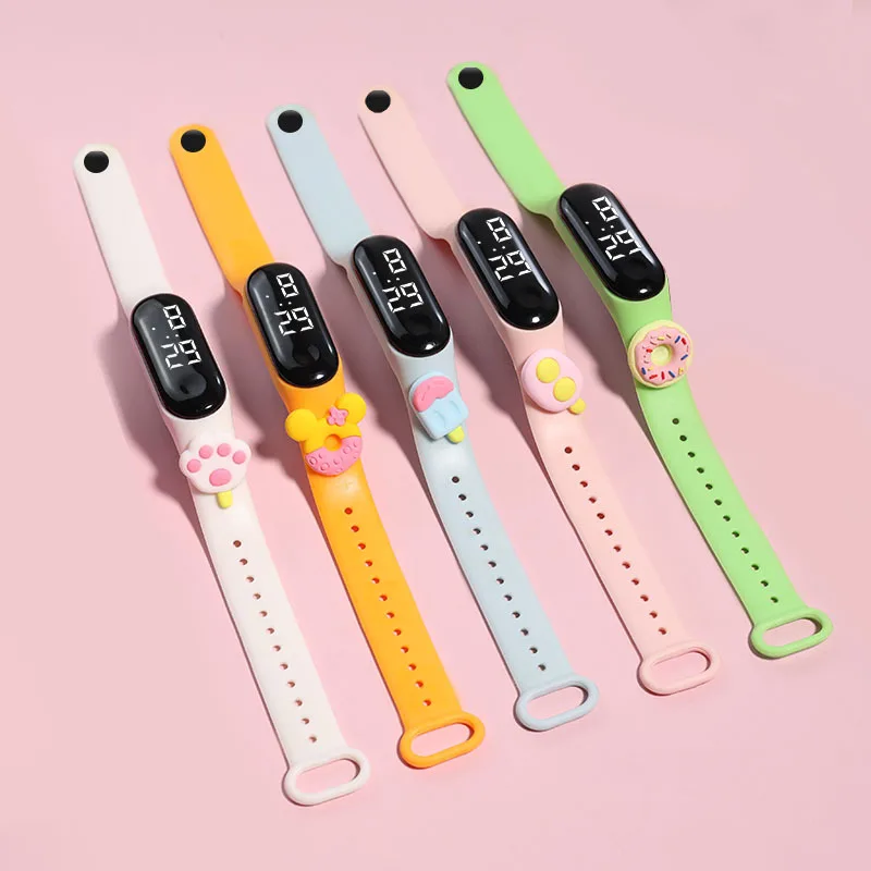 Cartoon Animal Summer LED Electronic Watch Cute Ice Cream Students Swimming Simple Life Waterproof Digital Watch Reloj Mujer