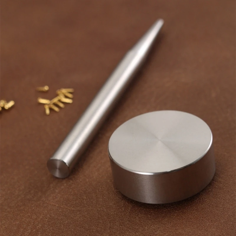 Stainless Steel Button Setter Base Tool Setting Tool Set Metal Fasteners Kits for Leather Craft
