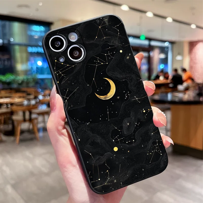 Aesthetic Space Planet Moon Stars Soft Phone Case Cover