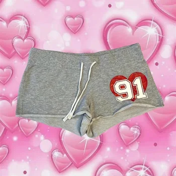 Sexy Half pants Harajuku Letter Print High street Casual Y2K Shorts Punk Fashion Pants Hiphop Vintage Grunge Goth EMO Streetwear 2