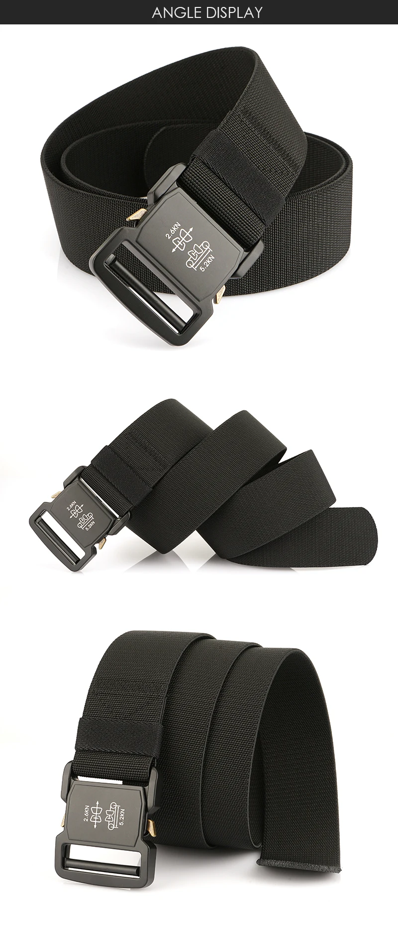 VATLTY 5cm / 2in elastischer Gürtel für Männer Aluminiums chnalle leichter breiter Gürtel militärischer taktischer Gürtel grauer lässiger Gürtel männlich – Detail 6