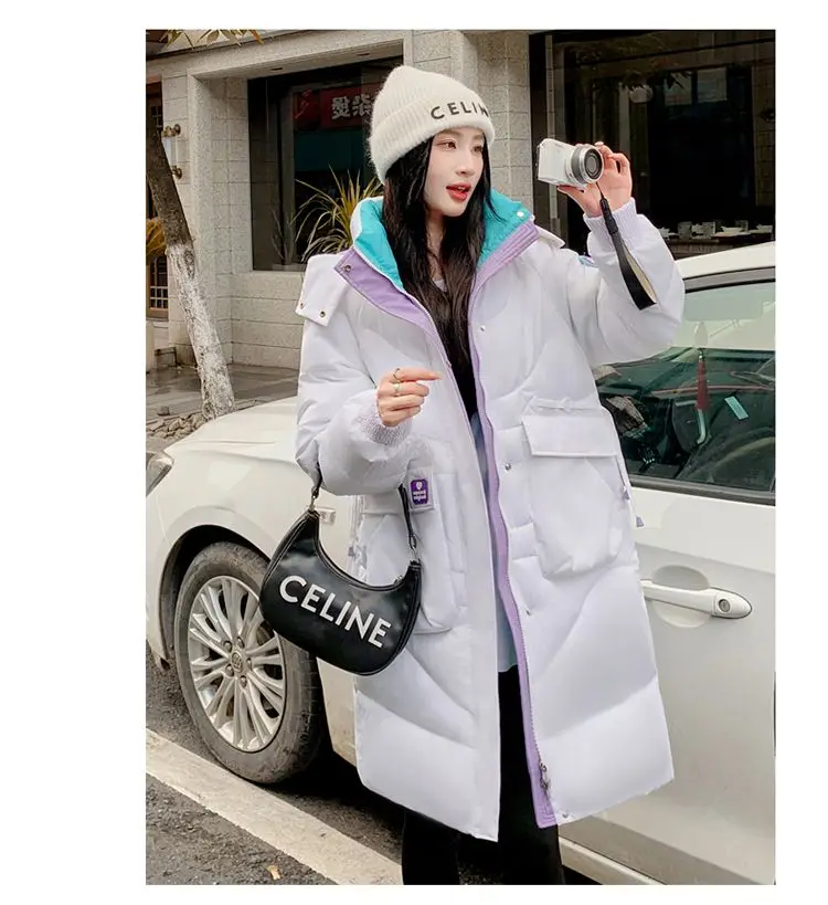 Oversized Winter Hooded Parker Women Down Jacket 2026 New Thicken Cotton Padded Coat Fashion Long Overcoat Female Warm Parkas
