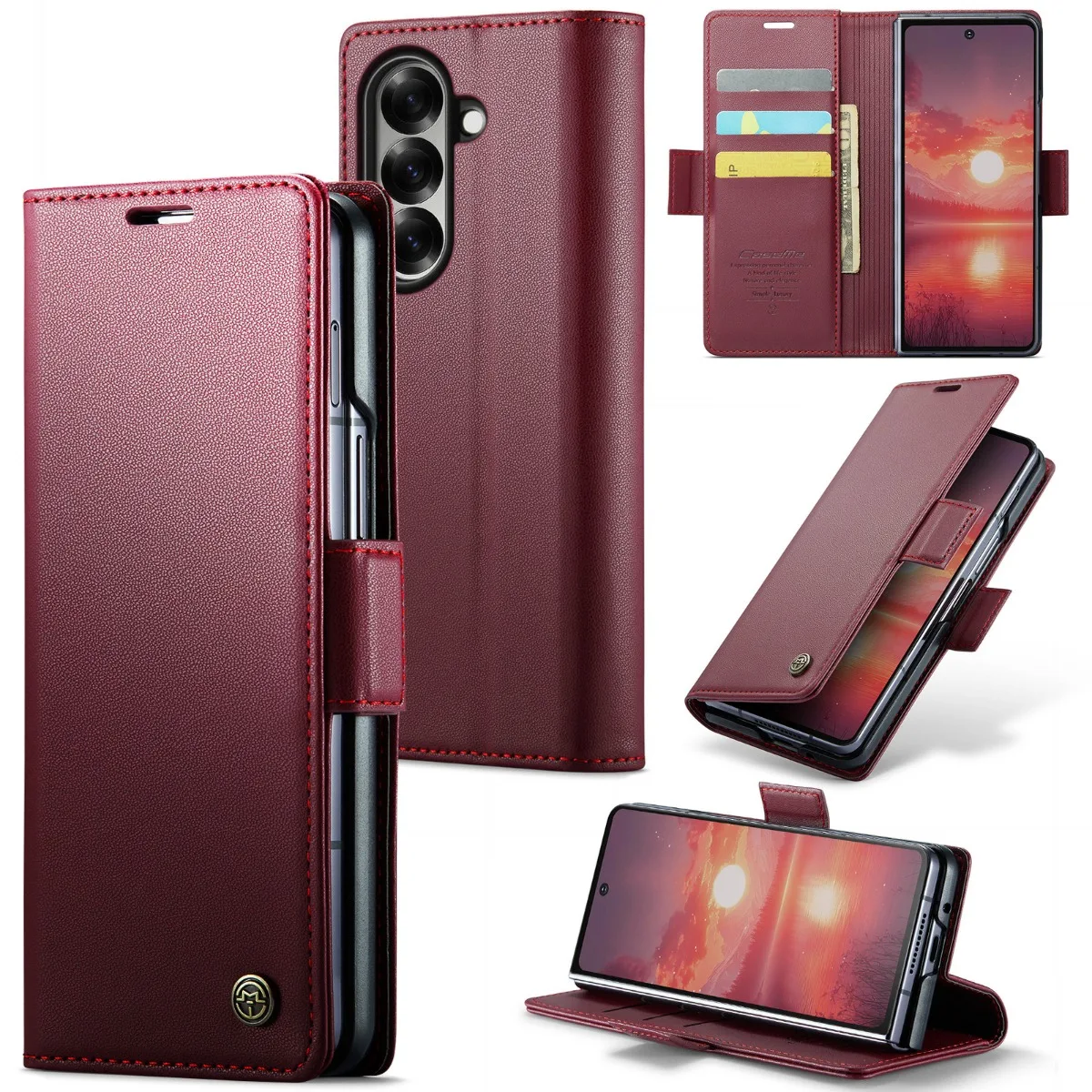 Magnetic Flip Leather Wallet Phone Case with Card Holder and Premium Protection