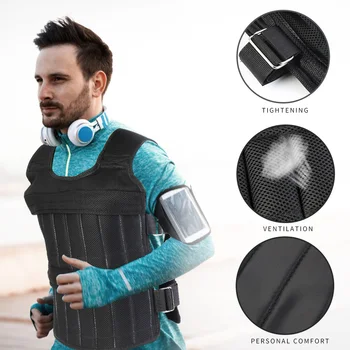 3/15/20/35/50kg Loading Weight Vest Jacket Sand Clothing for Running Training Fitness Equipment Adjustable Waistcoat Jackets 2