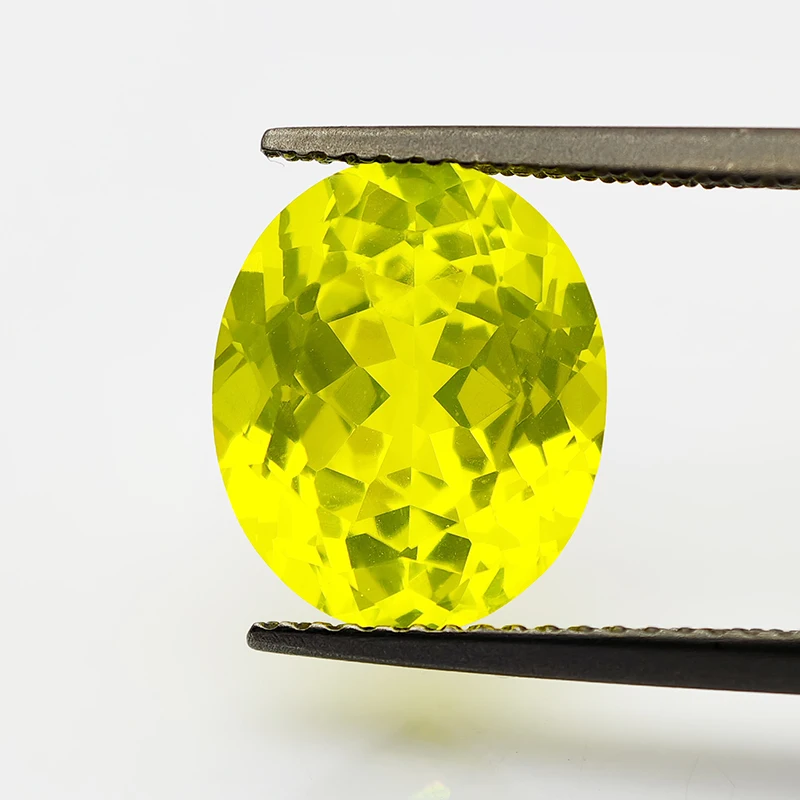 옐로우 사파이어 색상 6x8mm-10x12mm 이트륨 알루미늄 가넷 루스 젬스톤 랩 다이아몬드 오벌 컷 YAG 스톤 (보석 제작용)