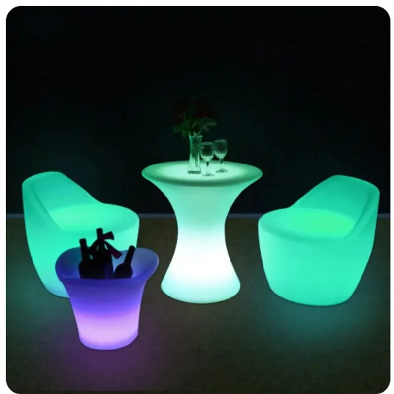 New Furniture Rgb Rechargeable Illuminated Gaming Chair Waterproof Led Bar Chair Seat Outdoor Use For Bar Ktv Disco