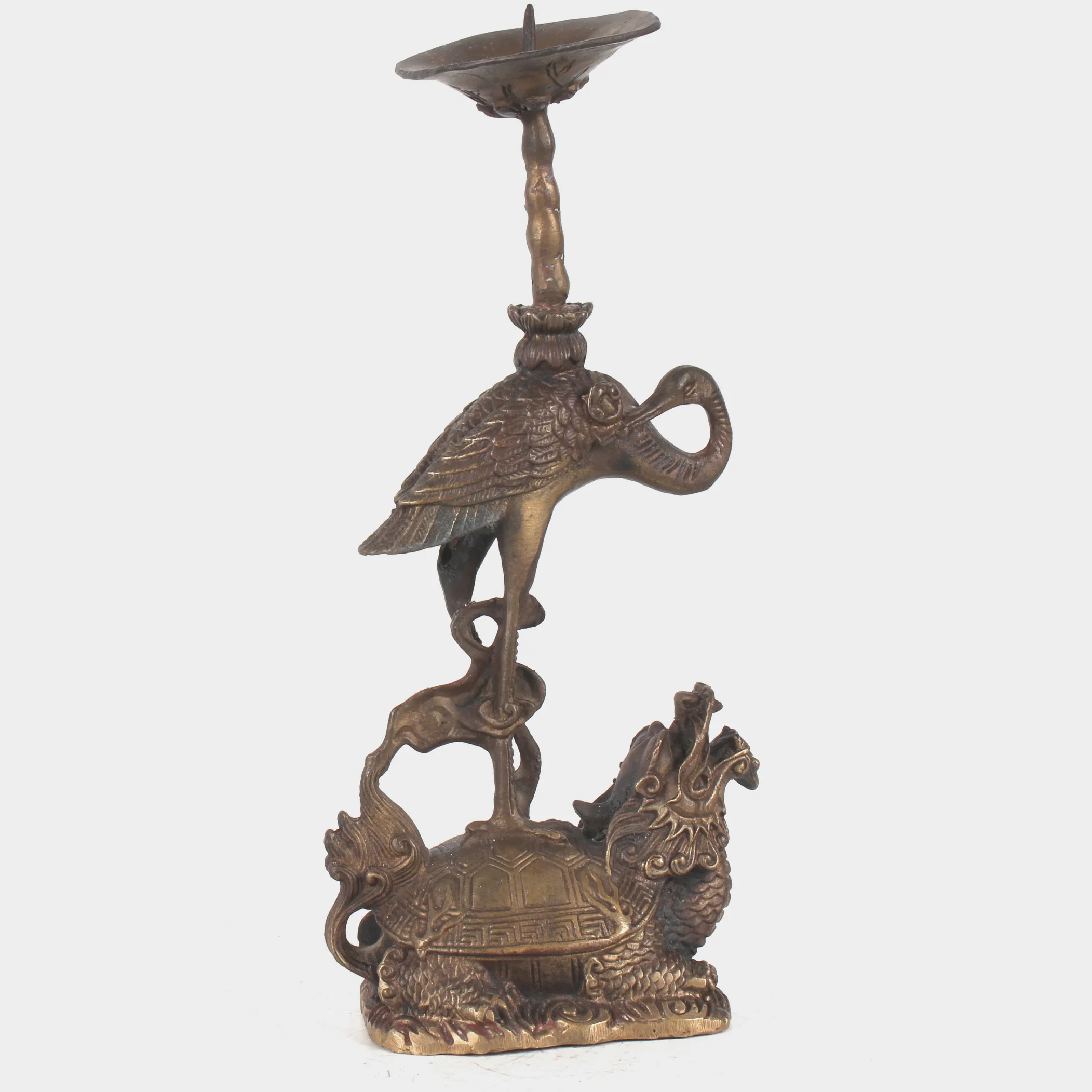 

Латунный Подсвечник в виде черепахи ручной работы в Китайской Народной коллекции, украшения для дома, экспонаты с именами