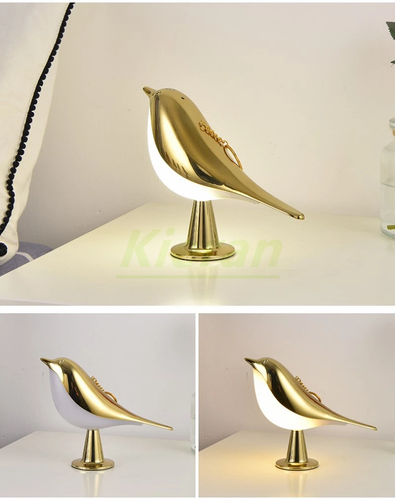 Nordic Modern Magpie Led Desk Light Bedroom Study Bedside Lamp Living Room Decorate Touch Bird Floor Lamps Car Aromatherapy Lamp