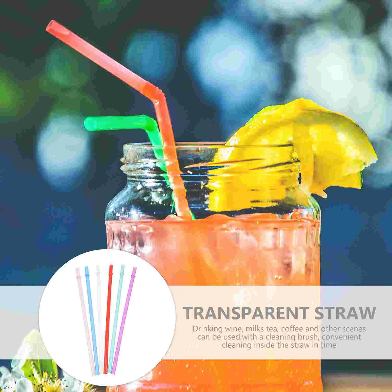 1 set Colorful Hard Straw CupsBubble Reusable Glitter Straws for Party Drinking Straight Travel