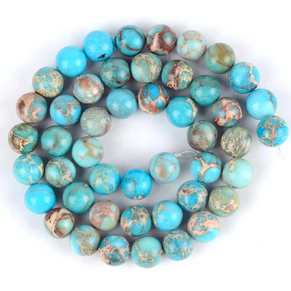 Vibrant Natural Stone Beads - Multi-Size Colorful Jaspers & Turquoises for DIY Jewelry & Bracelets