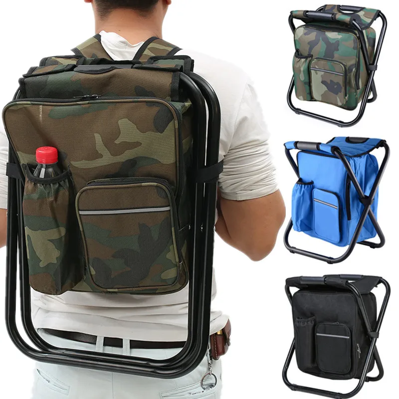 Folding Chair 2 in 1 Folding Fishing Chair Bag Backpack Stool Convenient Wear-resistant for Outdoor Hunting Climbing Equipment folding chair,retractable stool