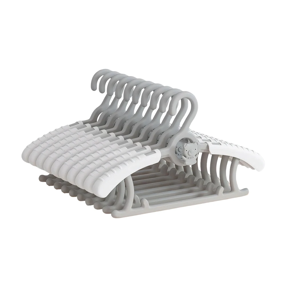 10Pcs Extendable Baby Nursery Closet Hanger Space Saving Infant Pants Hanger Children Coat Hanger for Girl Boy Toddler