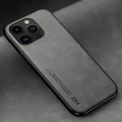 Luxury Genuine Leather Magnetic Phone Case - Premium Cover - 7Plus 8Plus (GRAY)